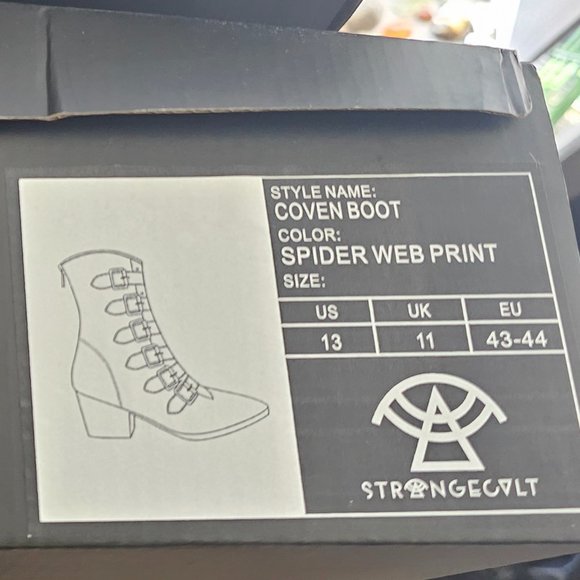 Strange Cvlt SPIDERWEB Coven Boots-Size 13 - Picture 2 of 3